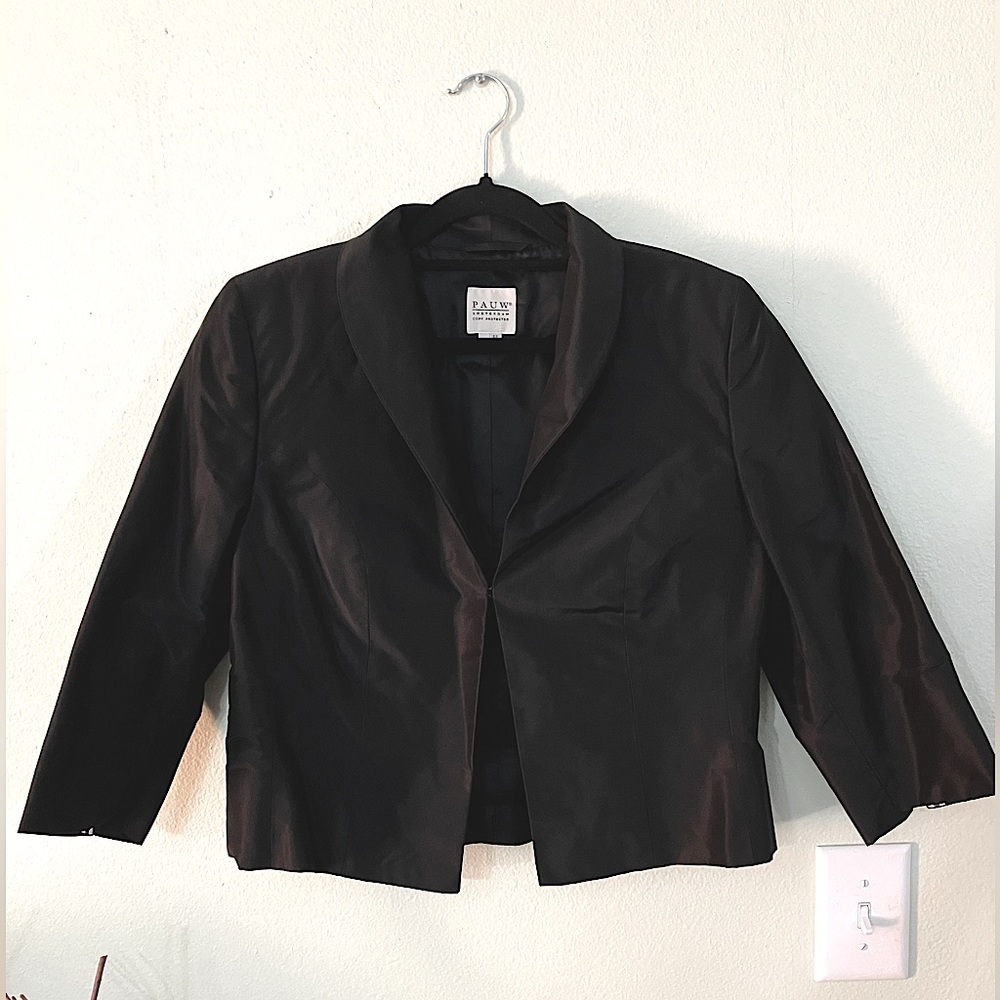 Pauw Amsterdam black crop blazer three quarter sleeve